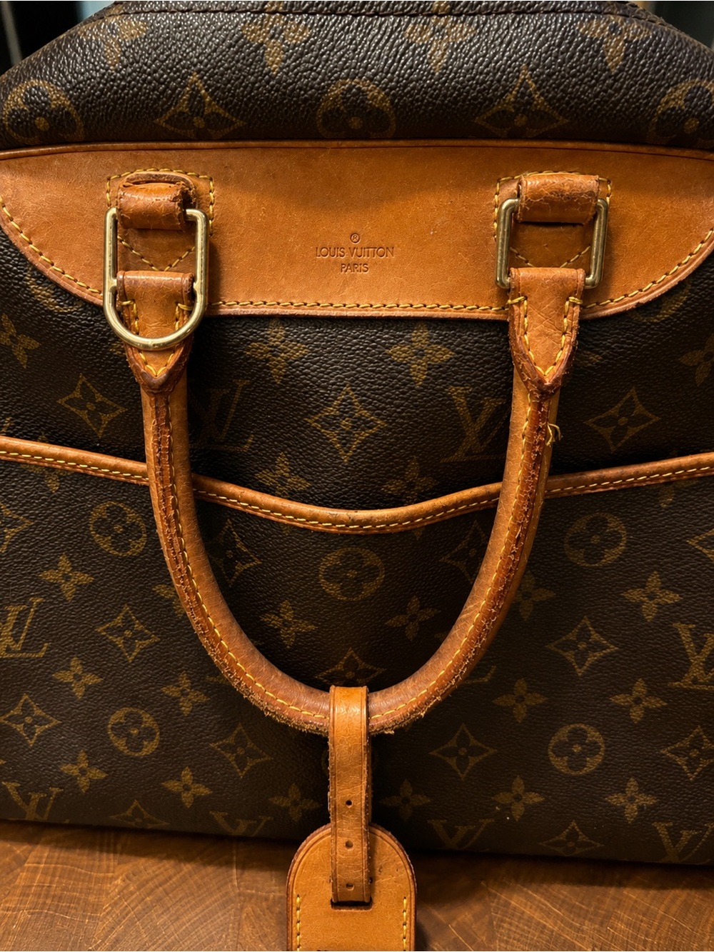 Louis Vuitton Monogram Deauville Handbag Vanity Bag MB0063 Made in France - Picture 10 of 14